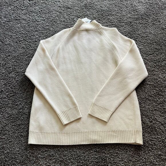 NEW Eleventy Ribbed Wool Cardigan Full Zip Sweater Ivory Cream Mens Large Italy - Picture 2 of 8